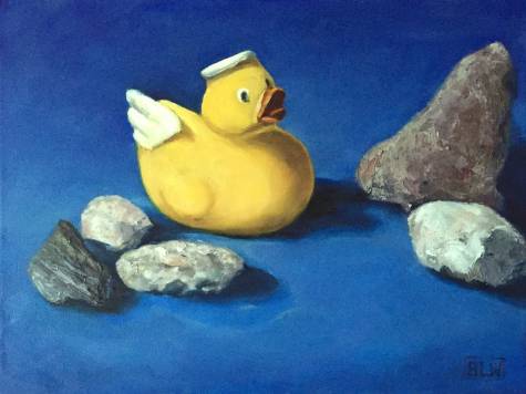entchen auf hoher See, 30 x 40 cm, &ouml;l auf lw, 2019