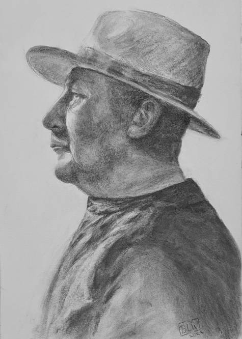 porträt 2, charcoal on paper